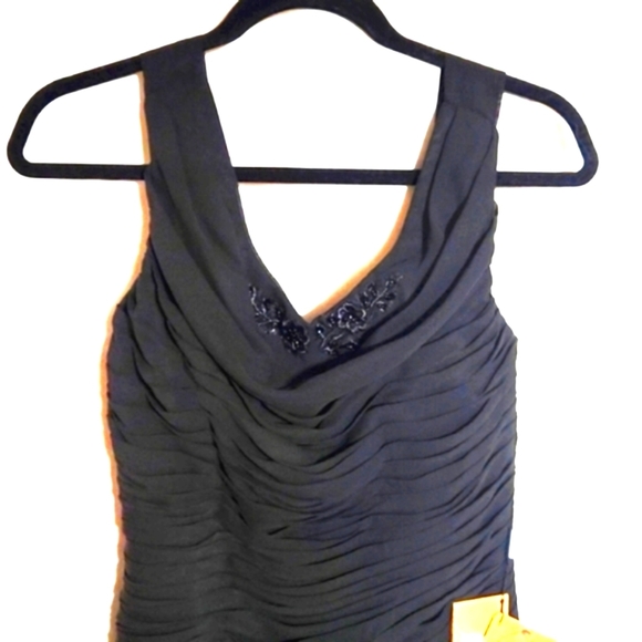 JJ's House Beautiful Black Beaded Ruched Cocktail Dress Custom NEW - Picture 4 of 15